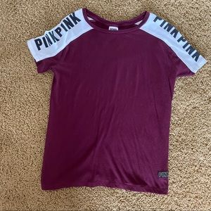 Maroon VS pink t-shirt